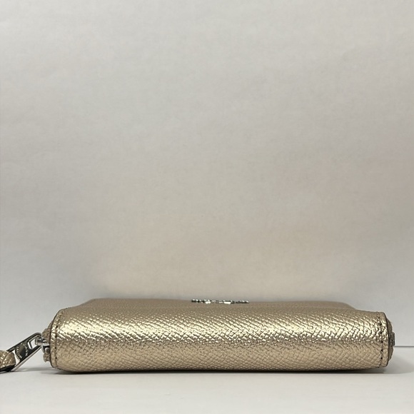 COACH METALLIC LEATHER SMALL ZIP AROUND BIFOLD WALLET - Picture 6 of 13